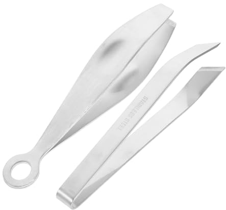 Mobestech 2pcs Fish Bone Tweezer Kitchen Gadget Goose Hair Pigs Hair Removers Pincer Puller