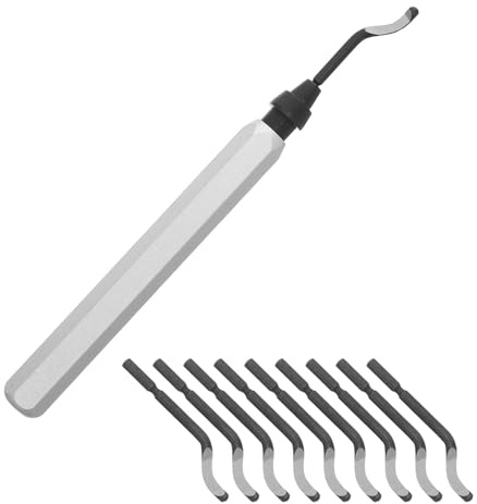 ABOOFAN 11 Piezas Herramienta Manual de Desbarbado con Cuchillas de Acero Rápido para Metal Plástico y Resina Kit de Precisión para Tuberías Cobre y Acabado Impresión