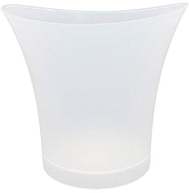 Lodoot LED Ice Buckets Clear 5 Liter Ice Bucket Colors Changing LED Bucket Champagne Wine Drinks Beer Bottle for Kitchen White plastic
