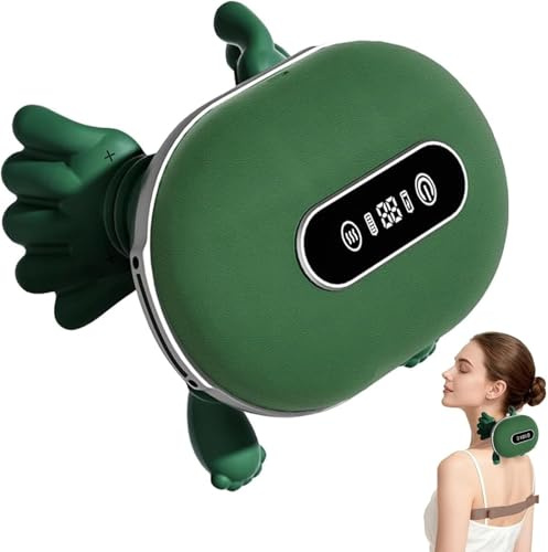 Siasoo Original 4D Masajeador Térmico Biónico Modelo 2026 con Pantalla Digital, Masajeador Shiatsu Portátil Inalámbrico para Cuello y Espalda, Masaje Eléctrico de Tejidos Profundos 4D, Diseño Simulado
