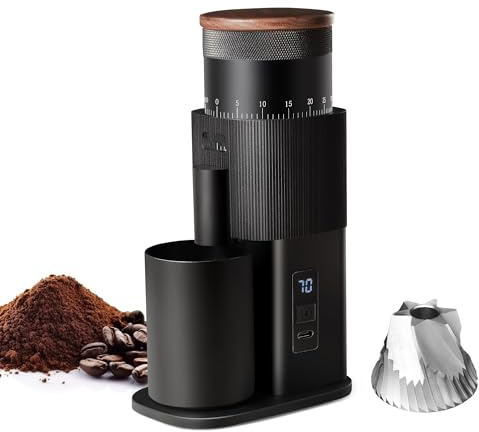 Molinillo de café eléctrico portátil, molinillo de café de viaje recargable por USB con ajuste continuo, batería de 3600 mAh, dosis única para espresso verter sobre prensa francesa, camping en casa