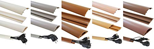 netproshop 1m Fussboden Kabelkanal 40mm breit selbstklebend, Farbe:Hellbraun Meliert