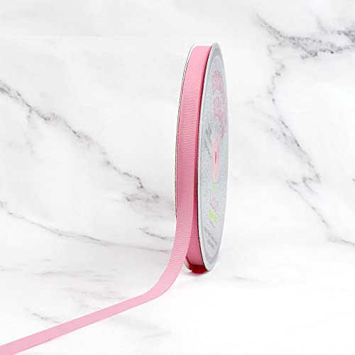 Creative Ideas Solid 3/8-Inch Grosgrain Ribbon, 50-Yard, Pink