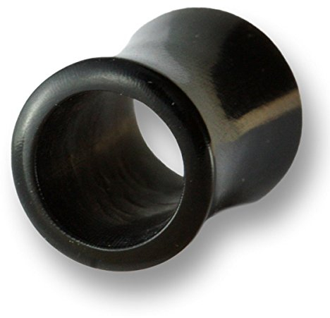 Island Piercings PAAR Horn Tunnel Plug Ohr Piercing schwarz 10mm 044e