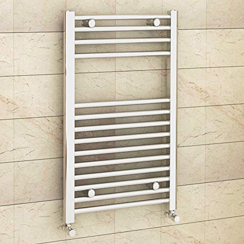 800 x 600mm (H x W) Bathroom Central Heating Straight Ladder Towel Rail Radiator - Chrome Finish