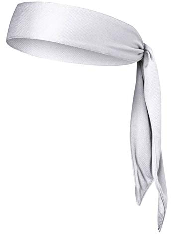 Oyria Sports Head Tie Anti-Rutsch Stirnband Sweatband Tie Stirnband für Laufen, Workout, Tennis, Karate, Volleyball & Performance Stretch & Moisture Wicking - Weiß