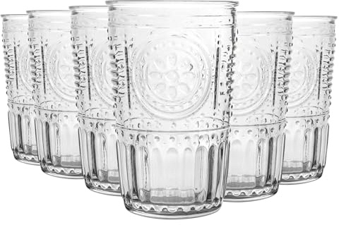 Bormioli Rocco Romantic Ridged Tumbler Glasses Set - 305ml - Pack of 12
