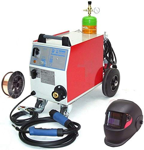 Schutzgas Schweissgerät MIG182/6 + Gasflasche 2.2L + Schweisshelm + Draht AWZ