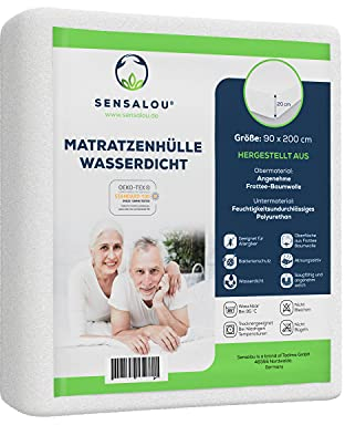 Sensalou Matratzenbezug Reissverschluss Encasing für Allergiker - 90 x 200 cm