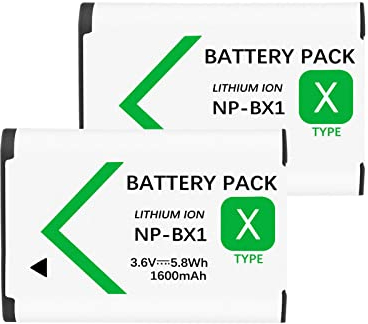 LOTUS POWER NP-BX1 Ersatzakku, 1600mAh 3,6V Li-ion Akku NP BX1 für Sony DSC-HX90 DSC-HX60 DSC-RX100 FDR-X3000 HDR-CX405 (2 Batterien)