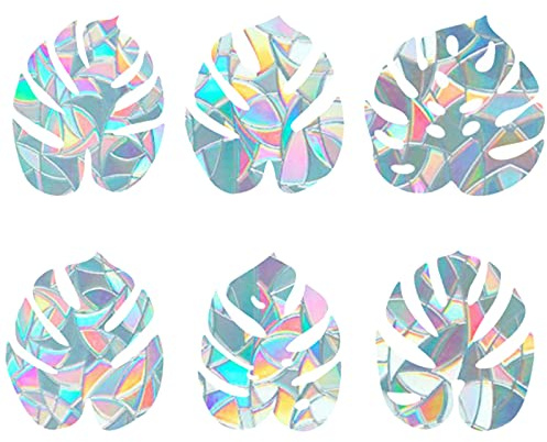 GORGECRAFT 6x7 Inch Leaf Window Clings Static Rainbow Window Stickers Anti-Collision Glass Decals Sun Catcher Decorations Non Adhesive Prismatic Vinyl for St. Patrick's Day Decor Prevent Stop Birds