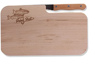 Brotzeitbrett mit Motiv Forelle Petri Heil 25,5x14,5x1,3cm