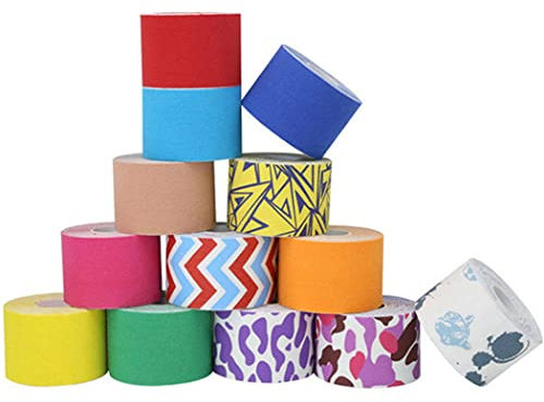 ZESLIV Kinesiologie Tape Kinesio - Tape (5 Rollen) Hautfarbe 10cmx5m Physio Tape Kinesiotapes Klebeband Elastische Bandagen Muskel Tapes Sporttape Tapeverband Kinesio Tape Wasserfest