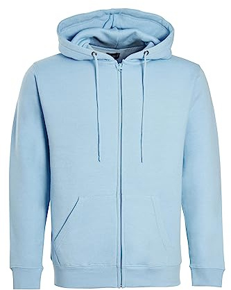 imporio 11® Women Ladies Plain Oversized Hoodie Top With Zip Hoodies Sweatshirt Top Jumper Fleece Jacket Hoodies UK 8-20 (M UK 12-14, Sky Blue)