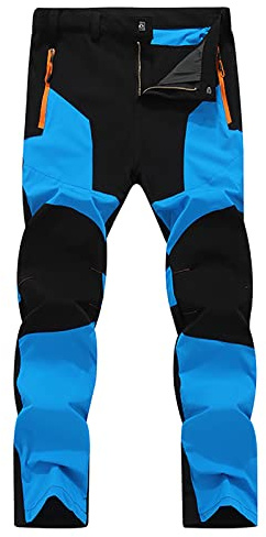 Mire Pantalon Montaña Hombre Secado Rápido Impermeable Pantalones Trekking Escalada Senderismo Acampada Transpirables y Ligeros(Size:3XL,Color:Azul)