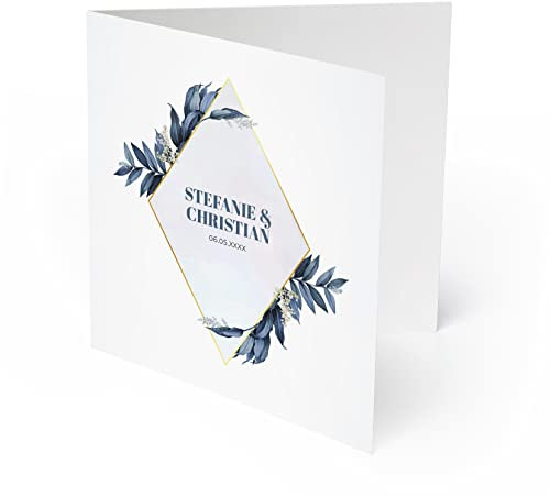 (20 x) Einladungen zur Hochzeit Hochzeitskarten Einladungskarten Karten Federblatt