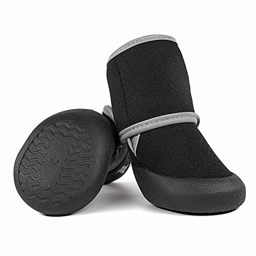 Hundeschuhe Pfotenschutz 4 Stück wasserdichte Hundepfotenschutz Hundeschnee Stiefel Regenschuhe Breathable Hundestiefel,Black,XXL