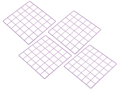 PATIKIL 12x12 Wire Grid Panel, 4 Pack Metal Mesh Wall Decor Decorative Panels Board Photo Pictures Display Hanging Organizer for Home Office, Purple
