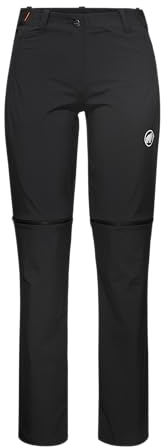 Mammut Outdoor Zip Off Pants Women | Wanderhose für Damen, Funktionshose zum Wandern und Trekking, Outdoorhose, Trekkinghose, Kletterhose, Lang & Kurz, 85% Polyamid, 15% Elasthan | Schwarz, 38