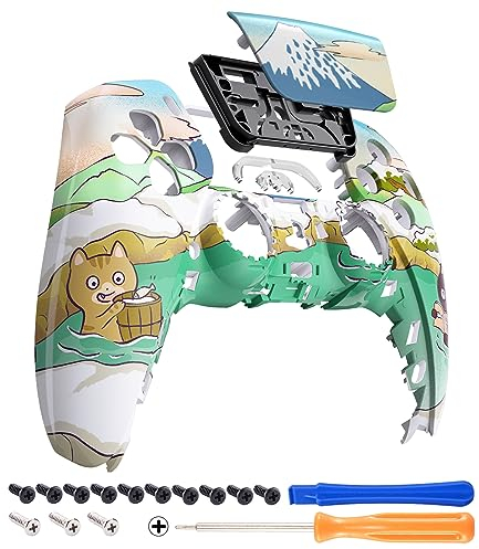eXtremeRate Hot Spring Kitties Touchpad Front Top Shell Compatible with ps5 Controller BDM-010 020 030 040 050, DIY Replacement Shell Custom Touch Pad Cover Compatible with ps5 Controller