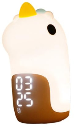 DOITOOL Kreativer Einhorn Nachtlicht Wecker Silikon Nachttischlampe Mit Usb-aufladung -beleuchtung Und Kompaktem Design Für Kinderzimmer