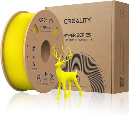 Creality Official Hyper PLA Filament Gelb 1KG, 3D Drucker Filament für Hochgeschwindigkeitsdruck, langlebig und widerstandsfähig, glatt, Überhang Leistung Maßgenauigkeit +/-0.03mm, 2.2lbs/Spool