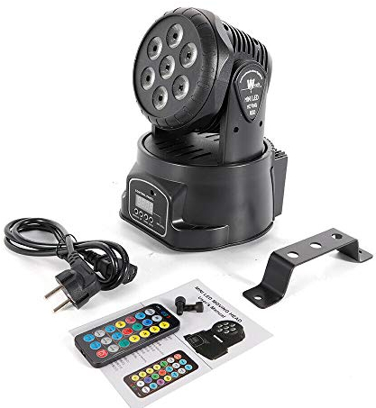 Moving Head Stage Light LED, 7×10W RGBW Moving Head Bühnenlicht mit Fernsteuerung für DJs, Discos, Halloween, Clubs, Hochzeiten