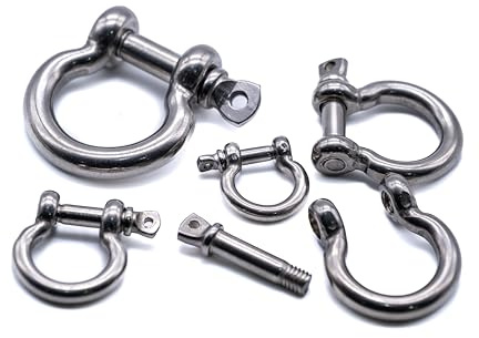 Bow Shackle Rigging Marine Stainless Steel 316 A4 Shackles 4mm 5mm 6mm 8mm 10mm (4, 4mm)