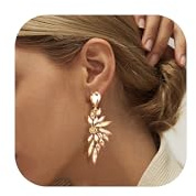 Adramata Boucles d'Oreilles Pendantes Cristal en Forme d'Aile - Grand Goutte Strass Mariage Femme Fantaisie