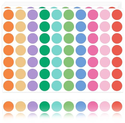 Moguri 700 Stück Klebepunkte Set, Bunt, Rund, für Büro, Schule, Handwerk, Supermarkt, mit Servicegarantie, punkt markierungspunkte, klebe punkte, wiederverwendbare sticker