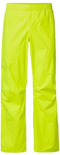 VAUDE Regenhose Herren Drop Pants lI, wasserdichte Outdoorhose für Fahrrad, leichte Überhose, atmungsaktive Fahrradhose, schnell überziehbar - neon Yellow Uni, XXL