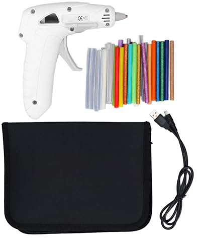 Cordless Hot Glue Gun Kit with 30Pcs Sticks, USB Rechargeable Fast Preheating Mini Glue Gun with Carrying Case, Fast Heating Ergonomic and Lightweight Hot Melt Glue Gun 3V‑4.7V