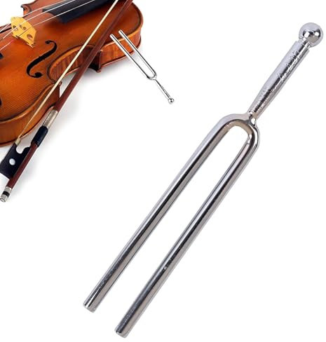 Stimmgabel,A440Hz Stimmgabeln,Edelstahl Stimmgabel,Tuning Fork, Standard Stimmgabel,für Musical Standard-Instrumente Violine Gitarren Tuner Geräte(Silber)