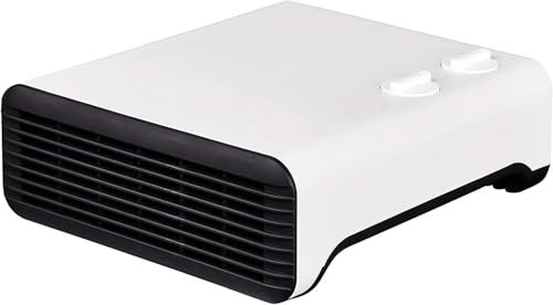 MYLEK 1800W Electric Flat Fan Heater - Portable, Adjustable Thermostat, 2 Heat Settings, 4 Power Settings - Produces Warm and Cool Air for Homes and Work Spaces