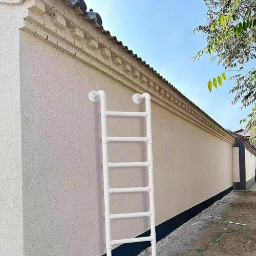 Escabeau d'escalier en métal robuste pour sous-sol et échappement d'incendie, escalier de grenier, escalier de lit superposé pour grenier, dortoir, bibliothèque, terrasse, camping-car, blanc (200,7