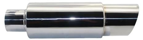 Endrohr Universal Auto Auspuffrohr Schalldämpfer Endrohr Edelstahl Schnittstelle 51 57 63MM Auspuffanlage Ende Auspuff Endrohr(002 Silver 51mm)