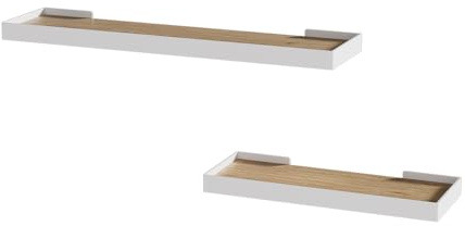 Vicco Wandregal Erni, Weiß/Goldkraft Eiche, 60 x 3 cm | 2er-Set, zur Aufbewahrung und Präsentation von Gegenständen