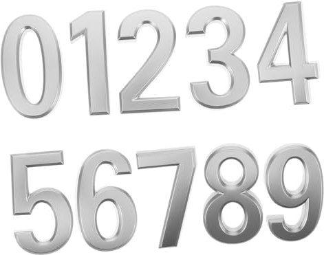 Homoyoyo 10pcs Metal House Lighted Address Plaques for outside Modern House Numbers Self Adhesive Signs for Homes Mailboxes Hotel