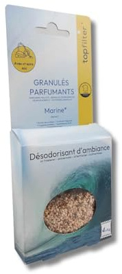 TopFilter Lot 4 Sachets de Granulés Désodorisants Marin pour Aspirateur | Neutralise les odeurs d aspiration, Senteur marine fraîche, 4 sachets de 6 g, Rafle de maïs