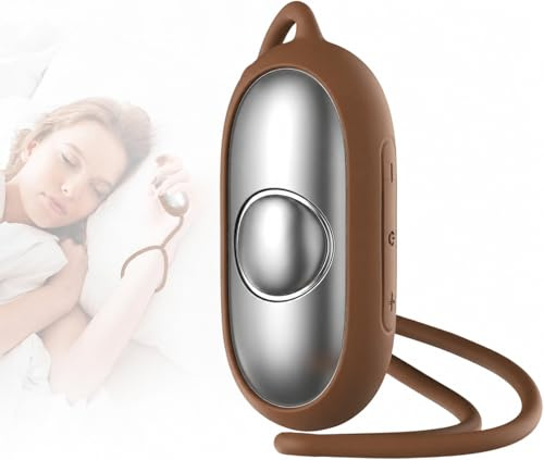 Sleep Aid Device - Winkithw Anxiety Relief for Adults, Type-C Rechargeable Microcurrent Insomnia Solution, Portable Sleep Aid for Improved Deep Sleep, Calm Palm Device (Brown)