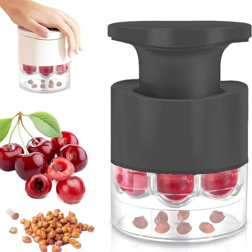Kirschentsteiner Manuell, EntfernerKirschenentsteiner mit Auffangbehälter, Cherry seeder, Strunkentferner,Cherry Seed Remover, Manueller Kernentferner FüR Marmelade Und Kuchenvorbereitung