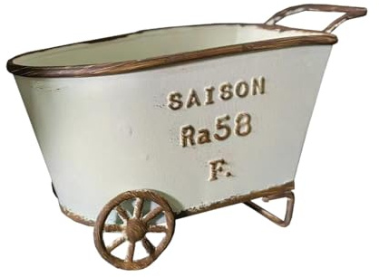 F Fityle Maceta pequeña de Metal para Flores, Maceta Decorativa de Escritorio con Forma de Carrito de para Porche, jardín, Sala de Estar, Patio.