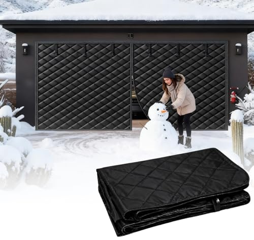 Kit D'isolation De Porte De Garage For L'hiver, Rideau De Porte De Garage À Isolation Thermique Magnétique, Housse De Garage Remplie De Tissu OxfordsÉcran De Porte De Garage(Noir,550x305cm)