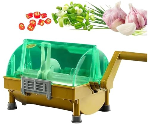 Tritatutto manuale con lama in acciaio inox, manovella a mano per un taglio efficiente di erbe e aglio