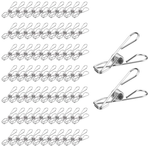 OPVYAEU 70 Mollette per Bucato in Acciaio Inox Mollette Piccole Mollette Resistenti per Asciugamani, Biancheria, Esterno e Uso Domestico