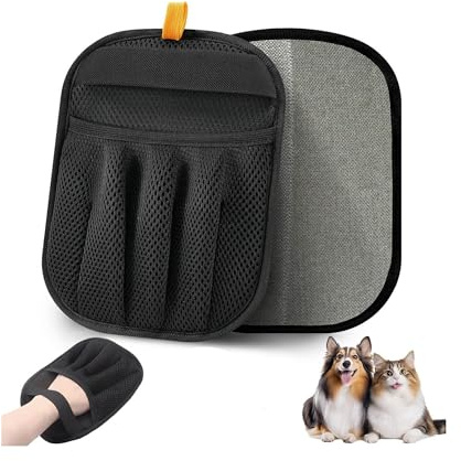 Gant Anti Poils ergonomique toilettage Chiens Chats, Brosse Poils amelioré, peluches Réutilisable Lavable, Gants à 5 Doigts pour Enlever Poils sur Canapé, Vêtements, Tapis siège auto, Haute Efficacité