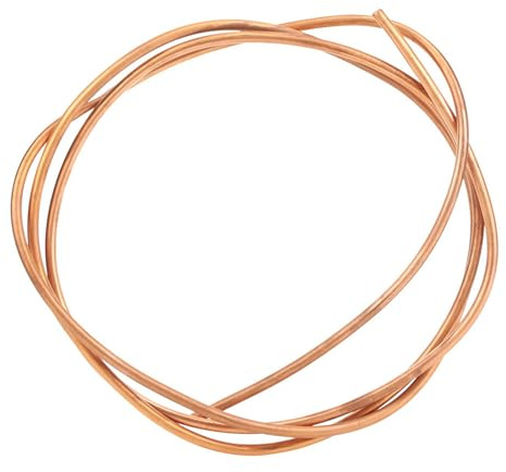 C1100 T2 Copper Tube Soft Coil Pipe 2m Length High Temperature Proof Flexible Refrigeration Tubing for Air Conditioner Refrigerator OD 6mm ID 5mm