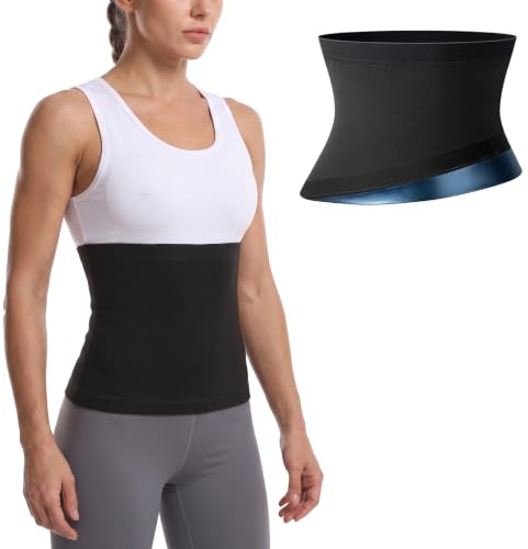 THQAE Bauchweggürtel Damen, Waist Trainer Damen zur Fitness, Schwitzgürtel Blau L/XL, Bauchgürtel Fettverbrennung, Verstellbarer Bauchgurt Sport, Fitness Gürtel für Bauch Weg, Sweat Belt