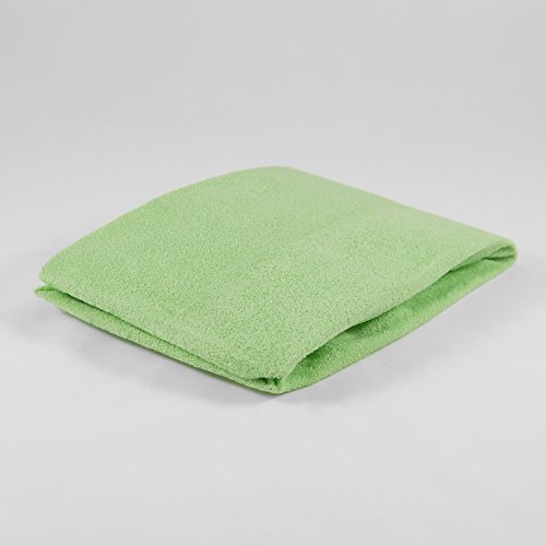 Kuscheliges Premium Spannbettlaken Frottee grün atmungsaktiv, für Baby- und Kindermatratzen 40 x 90
