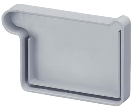 INEFA Dachrinnen Endstück Kastenrinne PVC NW68 / 68mm, links Grau Dachrinnenzubehör, einfache Steckmontage, Made in Germany